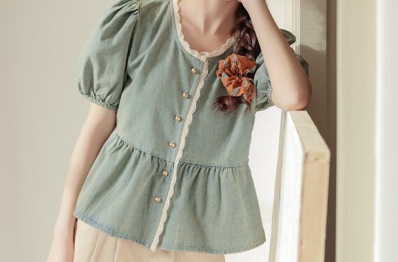 Puff Sleeve Denim Shirt 泡泡袖牛仔衬衫